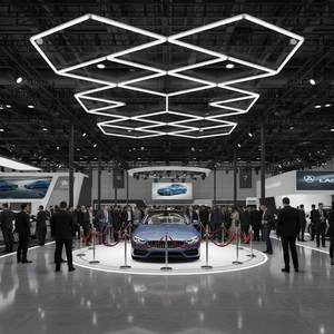 Convention Center Pro Geometric Exhibition Lights 6500K 120lm/W PC Dimmable ODM Available for Vehicle Exhibition