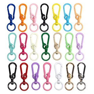 Wholesale of Colorful Painted Spring Buckles 8-shaped Keychain Clip Set Carabiner Swivel Spring Clasps