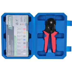 0.25-10mm(23-7AWG) Insulated Pliers Tools 1200pcs Terminal Crimper HSC8 6-4A Plastic Handle Suit Press Pliers Set