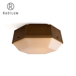 Brass Flush Mount Light Modern Luxury Art Deco Perforated Brass Glass LED Factory Wholesale Crossborder Trousdale Flush Mount