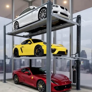 CE Certified 4-Post Car Lifts 2500kg Capacity 3 Level Parking Garage For Effective Vehicle Storage Parking Equipment