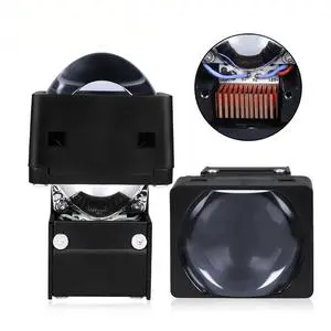 1.5 Inch Square Bi LED Projector Lens Dual Cups 90W 6000K White Laser Fog Lamp Module Light for Car 100% Copper Matrix A3 A4 Fit