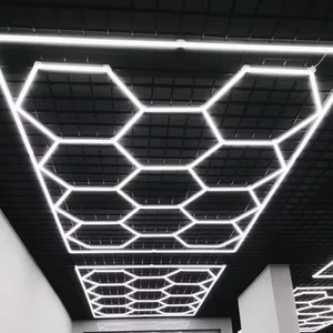 Factory Direct Sale Hexagonal 14 Grid Ceiling Detail Honeycomb LED Light for Commercial Auto Show LED Garage Work Light