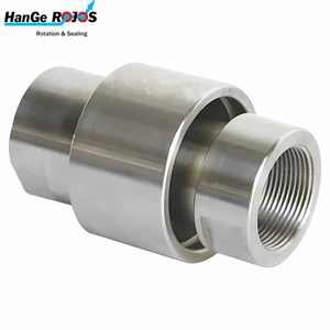 DN Type 304 Stainless Steel High Pressure Rotary Joint Straight-through Threaded Connection Polished Finish Swivels Jaw-Jaw