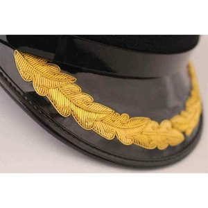 Wholesale Hand Embroidery Bullion Wire Peaks Caps Ceremonial Uniform Embroidery Caps Peaks
