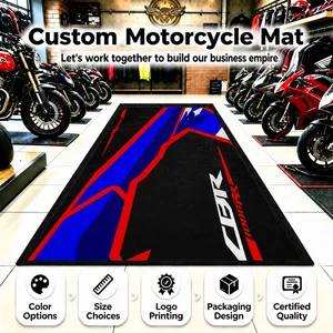 Custom Bike Garage Floor Mat - Oil Resistant Anti Slip Motorcycle Parking Mat for Home Garage with Custom Size Option