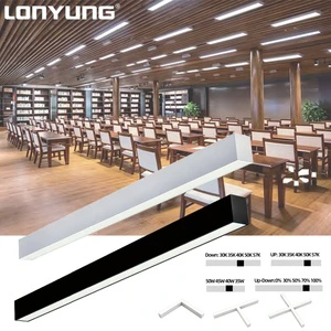 LONYUNG CE ETL LED Linear Light Suspended 4FT 8FT Dimmable Architectural Linear Strip Light For Office Commercial Retail Store