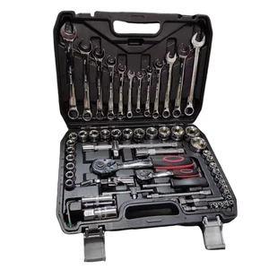 Industrial 61-H Cr-V OEM Chrome Vanadium Steel Multifunctional Portable Garage Hardware Plastic Case Vehicle Maintenance DIY Set