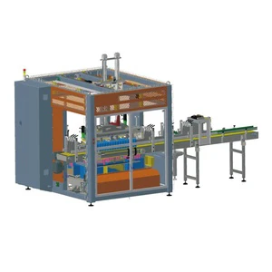Pick and Place Top Load Automatic case Packer Machine with Bottles of Several Shapes
