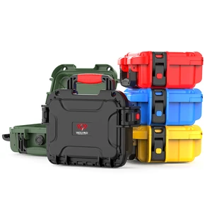 Customization Outdoors Hard Toolbox Small Equipment Protective Box Cutting Foam Plastic Safety Gun case with Handle Suitcase