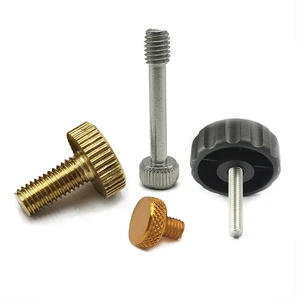 Knurled Thumb Screw Metric Titanium Brass Aluminum Chrome Plated Black Knob Screws M6 M3 Flat Head Stainless Steel Industrial