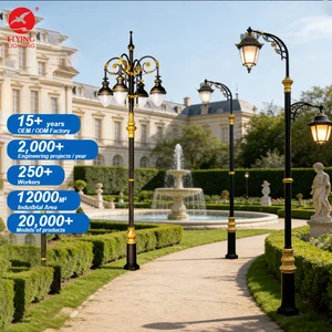 Luxury Garden Lights LED European Antique Decorative Street Light For Villa Pathway Landscape Road