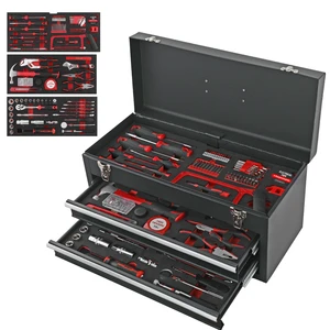 Hi-Spec Professional Home DIY & Auto Mechanical Tool Box Heavy Duty Metal Tool Chest with Drawers for Workshop & Garage OEM ODM