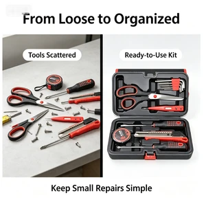 Comprehensive Professional Electrical & Household Tool Set 12-108 with Stainless Steel Hard Case for Home Maintenance DIY Repair