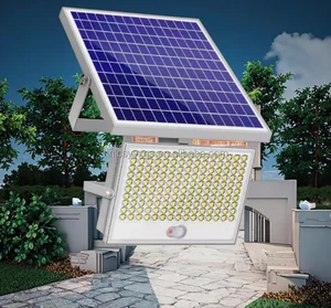 Factory Priced LED Solar Flood Light High Reflector ABS Body IP66 Rating 6000K Daylight 120 Beam Angle 2-Year Garden Use