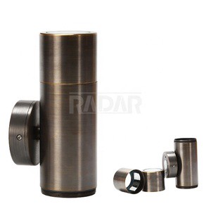 RAL-8107 Low Voltage Cast Brass Warm Light Straight Tube Recessed Spotlight Down Outdoor Landscape Wall Light