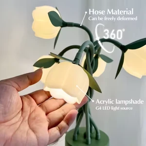Top Sales Flower Lamp New Design 3-Color Adjustable Motif Light 5-220V Nordic Bell Orchid Iron Acrylic 5 LED Lamp Motif Lights
