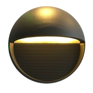Outdoor IP65 Aluminum Shell Circular Black Wall Mounted Sconce LED Wall Lamp