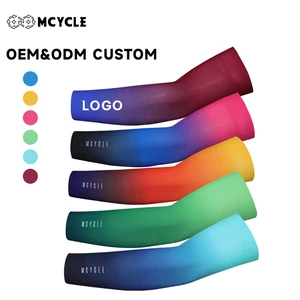 Mcycle Custom Logo Sets Arm Sleeves Heat-Transfer Printing Sport Compression Knit Elastic UV Protection Aero Cycling