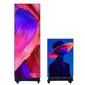 Professional Commercial P1.86 Portable Led Poster Display Full Color High Refresh Rate Floor Standing Screen For Nightclub Bars