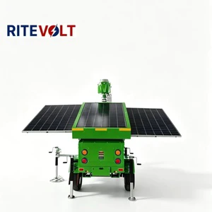Customizable Mobile Solar-powered Lighting Trailer With Monocrystalline Silicon Panels 4*100 LED Lights For Farm & Garden Use