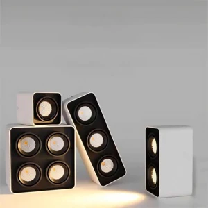 Adjustable Modern LED Square Surface Mounted Downlight Detachable Light Source High CRI 90 IP33 Rated for Living Room Corridor