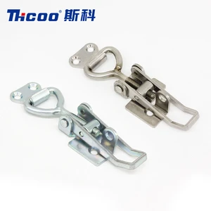 Custom Small Galvanized Stainless Steel Spring Toggle Latch Adjustable Draw Hasp Lock With Padlock Hole Box OEM/ODM