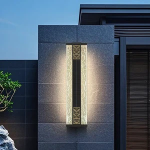 LED Outdoor Long Strip Wall Lamp IP65 Waterproof Glass Lampshade Aluminum Decoration Villa Garden Courtyard