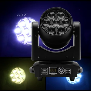 7x40W Bee Eye 4-in-1 Zoom Beam RGB Dyeing Effect Moving Head LED Stage Lights for DJ Wedding Contour Light DMX