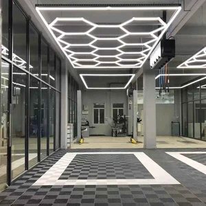 Factory Direct LED Light Hive Design Hexagonal Grid for Car Care Workshop Working Light