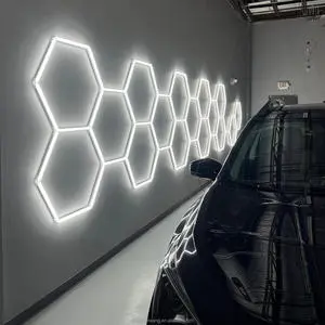 Dengbei Wang Wholesale Honeycomb Car Parking Garage Lamp Lights Hex LED Garage Lights Ceiling Hexagon Garage Light for Workshop