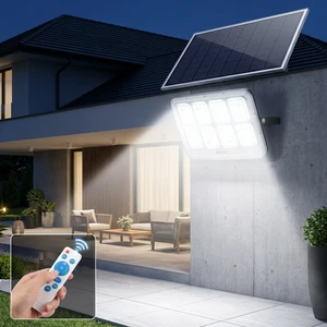 Sustainable Solar Powered Floodlight High Conversion Monocrystalline Panel Long Runtime Security Lighting for Farm Barn