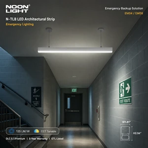 4ft LED Linear Light 130lm W CCT Power Selectable ETL DLC 5.1 Surface Mount For Parking Garage Lighting