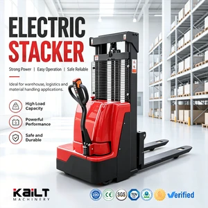 Fully Electric Stacker Electric Pallet Stacker 1.3 Ton 2.5 Ton AC Motor Adjustable Forks