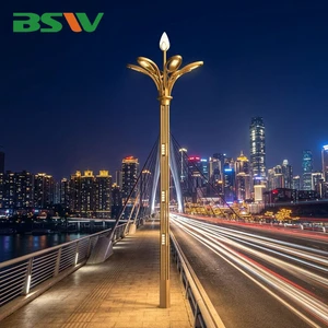 BSW Factory Supply Decorative Combined Lamp Lotus Shape Ornate Steel Pole For Cultural Landscape And Urban Public Areas