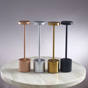 Modern LED Dining Table Lamp Touch Control Rechargeable Dimmable 3-Year Warranty Bedside Lamp Nursery Aluminum Body Metal Shade