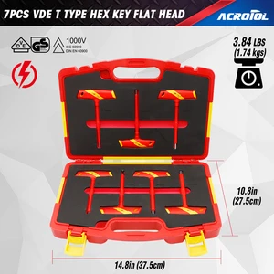 1000V VDE Insulated T Handle Hex Key Set 7PCS IEC 60900 Chrome Vanadium Allen Wrench Set for Electricians OEM