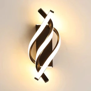 Curved Spiral LED Wall Lamp Bedroom Bedside Living Room Staircase Home Light