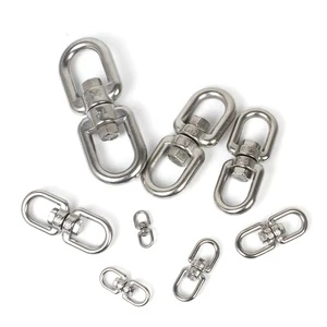 304 Stainless Steel Swivel Double Eye Hook Shackle Wire Rope Lock Chain Connecting Buckle Carabiner Clasp Lifting Ring