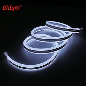 IP68 Waterproof PVC Double Sided LED Neon Light 24mm Horizontal Bending 99.99% Gold Wire 50m No Splicing Plug and Play