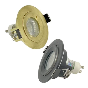 Customizable Round Down LED Lamp Grey-Gold Waterproof Golden LED Downlight GU10 Base IP44 Recessed Ceiling Lamp for Bathroom