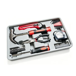 33PCS Hand Tool Kit General Home Repair Tool Set with Hammer Pliers Screwdriver Bits Tape Measure Utility Knife Allen Wrench