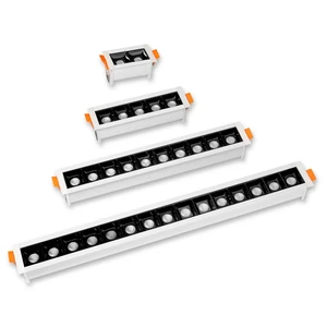 LED Line Downlight Recessed Rectangle Grille Ceiling Lamp 4W 10W 20W 30W AC85~265V LED Spot Light for Home Shop Decor