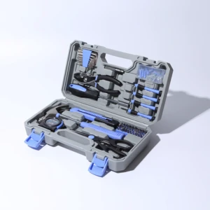 126 Pieces Home Tool Set, Basics Household Tool Kit with Small Mini Carrying Box for Men and Women DIY (blue)