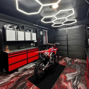 LED Honeycomb Light Garage Ceiling Light for Wash Showroom Workshop Repair Shop 5 Grid Hexagon Lights