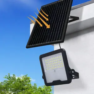 LED IP67 ABS Plastic Solar Floodlight RoHS Certified 3-Year Warranty Remote Control Warm White Super Bright Garden Waterproof