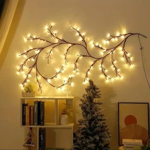 Willow Vine Light Bendable Branch Lamp For Bedroom Living Room Wall Fireplace Halloween Festival Romantic Atmosphere Decoration