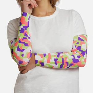 2026 Custom Print Logo Blank Cotton UV Protection Sports Compression Arm Sleeves for Cycling Gaming Adults Shooter Sets