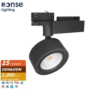 RONSE 3 Phase Modern Light Track Accessories CE ROHS Rated Adjustable Beam Angle Recessed Ceiling LED Side Arm COB Track Light