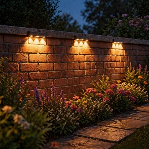 Solar Powered Atmosphere Lighting Outdoor Courtyard Garden Fence Wall Lamp